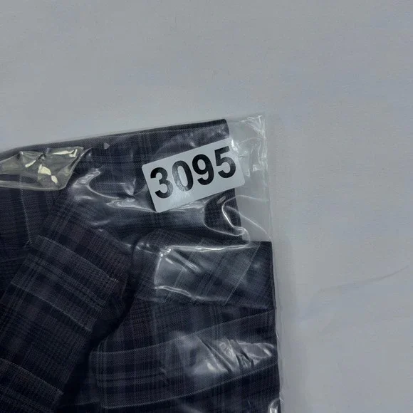 John Varvatos NWT Mens Button Down Shirt XXL Iron Grey Purple Plaid Cotton